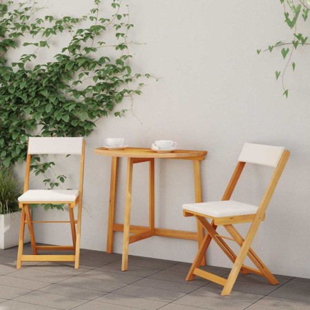 Conjunto bistro 3 pcs Aceite Natural Madera de Acacia Sólida en Conjuntos de jardín | Comprar online en Foru.es