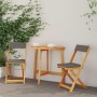 Conjunto bistro 3 pcs Aceite Natural Madera de Acacia Sólida en Conjuntos de jardín | Comprar online en Foru.es