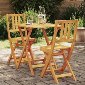 Conjunto bistro 3 pcs Aceite Natural Madera de Acacia Sólida en Conjuntos de jardín | Comprar online en Foru.es