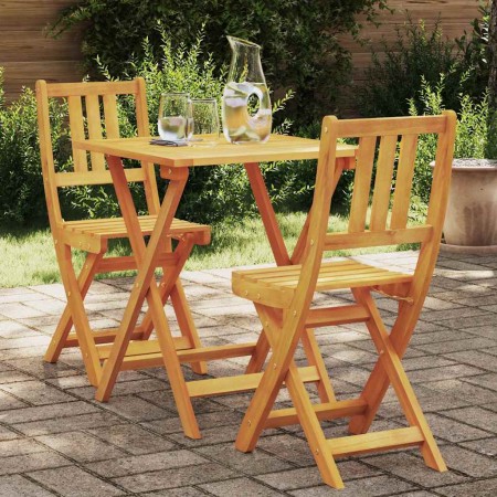 Conjunto bistro 3 pcs Aceite Natural Madera de Acacia Sólida en Conjuntos de jardín | Comprar online en Foru.es