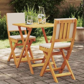 Conjunto bistro 3 pcs Aceite Natural Madera de Acacia Sólida en Conjuntos de jardín | Comprar online en Foru.es