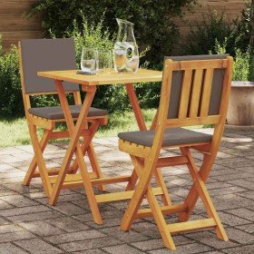 Conjunto bistro 3 pcs Aceite Natural Madera de Acacia Sólida en Conjuntos de jardín | Comprar online en Foru.es