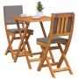 Conjunto bistro 3 pcs Aceite Natural Madera de Acacia Sólida en Conjuntos de jardín | Comprar online en Foru.es
