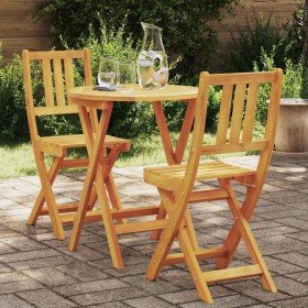 Conjunto bistro 3 pcs Aceite Natural Madera de Acacia Sólida en Conjuntos de jardín | Comprar online en Foru.es