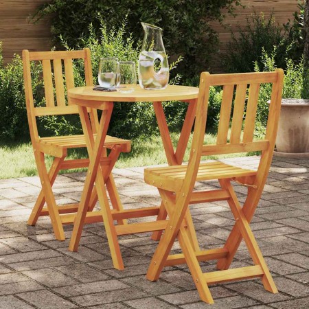 Conjunto bistro 3 pcs Aceite Natural Madera de Acacia Sólida en Conjuntos de jardín | Comprar online en Foru.es