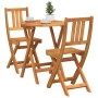 Conjunto bistro 3 pcs Aceite Natural Madera de Acacia Sólida en Conjuntos de jardín | Comprar online en Foru.es