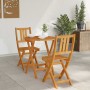 Conjunto bistro 3 pcs Aceite Natural Madera de Acacia Sólida en Conjuntos de jardín | Comprar online en Foru.es