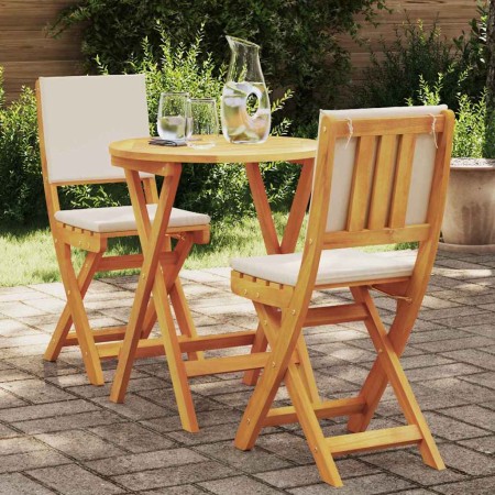Conjunto bistro 3 pcs Aceite Natural Madera de Acacia Sólida en Conjuntos de jardín | Comprar online en Foru.es