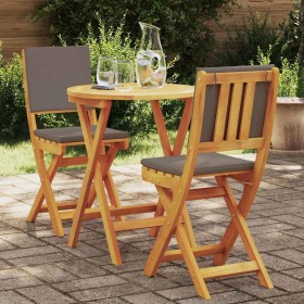 Conjunto bistro 3 pcs Aceite Natural Madera de Acacia Sólida en Conjuntos de jardín | Comprar online en Foru.es