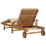 Tumbona Beige 200 x 67 x 84 cm Madera de Acacia Sólida en Tumbonas | Comprar online en Foru.es