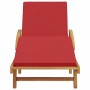Tumbona con cojín Rojo 200 x 67 x 84cm Madera maciza de Acacia en Tumbonas | Comprar online en Foru.es