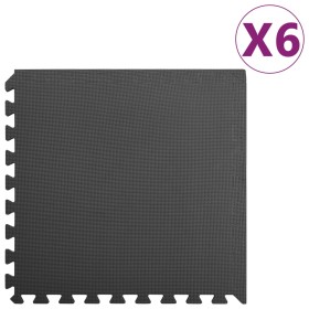 Alfombrillas de goma EVA negras 6 uds 2,16 ㎡ de vidaXL, Esteras para equipos de gimnasia - Ref: Foro24-92461, Precio: 44,67 €...