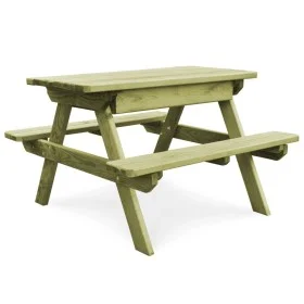 Mesa de pícnic y bancos niños madera pino impregnada 90x90x58cm de vidaXL, Mesas de jardín - Ref: Foro24-45148, Precio: 139,3...