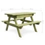 Mesa de pícnic y bancos niños madera pino impregnada 90x90x58cm de vidaXL, Mesas de jardín - Ref: Foro24-45148, Precio: 139,3...