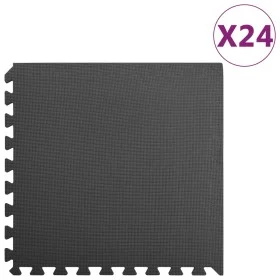 Alfombrillas de goma EVA negras 24 uds 8,64 ㎡ de vidaXL, Esteras para equipos de gimnasia - Ref: Foro24-92463, Precio: 102,34...