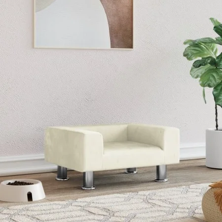 Cama para perros de terciopelo crema 50x40x26,5 cm de vidaXL, Camas para perros - Ref: Foro24-171931, Precio: 53,14 €, Descue...