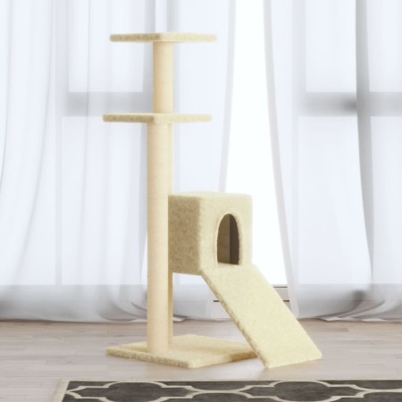 Rascador para gatos con postes de sisal color crema 92 cm de vidaXL, Mobiliario para gatos - Ref: Foro24-171512, Precio: 47,6...
