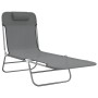 Tumbonas plegables 2 uds acero y textilene gris de vidaXL, Tumbonas - Ref: Foro24-360183, Precio: 89,58 €, Descuento: %