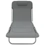 Tumbonas plegables 2 uds acero y textilene gris de vidaXL, Tumbonas - Ref: Foro24-360183, Precio: 80,39 €, Descuento: %
