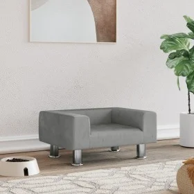 Cama para perros de terciopelo gris claro 50x40x26,5 cm de vidaXL, Camas para perros - Ref: Foro24-171926, Precio: 49,37 €, D...