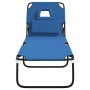 Tumbona plegable tela Oxford acero recubrimiento en polvo azul de vidaXL, Tumbonas - Ref: Foro24-360175, Precio: 73,62 €, Des...