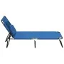 Tumbona plegable tela Oxford acero recubrimiento en polvo azul de vidaXL, Tumbonas - Ref: Foro24-360175, Precio: 53,83 €, Des...