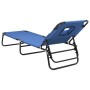 Tumbona plegable tela Oxford acero recubrimiento en polvo azul de vidaXL, Tumbonas - Ref: Foro24-360175, Precio: 73,62 €, Des...