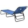 Tumbona plegable tela Oxford acero recubrimiento en polvo azul de vidaXL, Tumbonas - Ref: Foro24-360175, Precio: 53,83 €, Des...