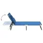 Tumbona plegable tela Oxford acero recubrimiento en polvo azul de vidaXL, Tumbonas - Ref: Foro24-360175, Precio: 53,83 €, Des...