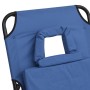 Tumbona plegable tela Oxford acero recubrimiento en polvo azul de vidaXL, Tumbonas - Ref: Foro24-360175, Precio: 73,62 €, Des...