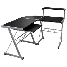 Escritorio de esquina madera contrachapada negro 132x112x99cm de vidaXL, Escritorios - Ref: Foro24-20585, Precio: 90,31 €, De...