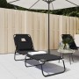 Tumbona plegable acero recubrimiento en polvo tela Oxford negro de vidaXL, Tumbonas - Ref: Foro24-360176, Precio: 73,27 €, De...