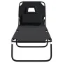 Klappbare Sonnenliege Stahl Pulverbeschichtung Oxford Stoff schwarz von vidaXL, Liegen - Ref: Foro24-360176, Preis: 73,21 €, ...