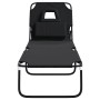 Tumbona plegable acero recubrimiento en polvo tela Oxford negro de vidaXL, Tumbonas - Ref: Foro24-360176, Precio: 73,27 €, De...