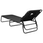 Tumbona plegable acero recubrimiento en polvo tela Oxford negro de vidaXL, Tumbonas - Ref: Foro24-360176, Precio: 73,27 €, De...