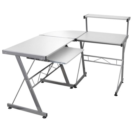Escritorio de esquina madera contrachapada blanco 132x112x99 cm de vidaXL, Escritorios - Ref: Foro24-20587, Precio: 89,56 €, ...