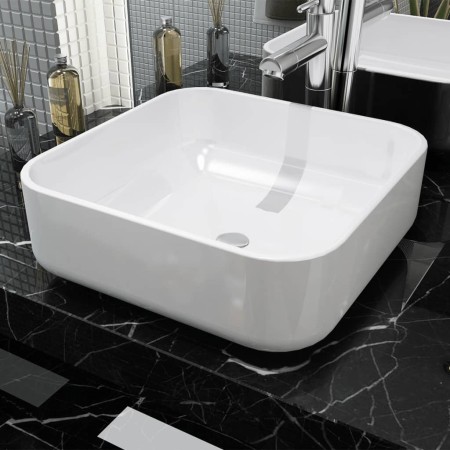 Lavabo cuadrado de cerámica blanco 39x39x13,5 cm de vidaXL, Lavabos - Ref: Foro24-142338, Precio: 80,68 €, Descuento: %