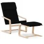 Sillón de relax con taburete tela negro de vidaXL, Sillones - Ref: Foro24-3154416, Precio: 148,50 €, Descuento: %