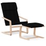 Sillón de relax con taburete tela negro de vidaXL, Sillones - Ref: Foro24-3154416, Precio: 145,03 €, Descuento: %