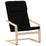 Sillón de relax con taburete tela negro de vidaXL, Sillones - Ref: Foro24-3154416, Precio: 148,50 €, Descuento: %