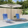Tumbonas plegables 2 uds acero y textilene azul de vidaXL, Tumbonas - Ref: Foro24-360180, Precio: 84,55 €, Descuento: %