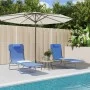 Tumbonas plegables 2 uds acero y textilene azul de vidaXL, Tumbonas - Ref: Foro24-360180, Precio: 87,28 €, Descuento: %