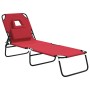 Tumbona plegable acero recubrimiento en polvo tela Oxford rojo de vidaXL, Tumbonas - Ref: Foro24-360177, Precio: 67,71 €, Des...