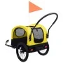 Remolque de bicicleta mascotas cochecito 2 en 1 amarillo negro de vidaXL, Cochecitos para mascotas - Ref: Foro24-92439, Preci...