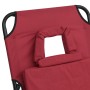Tumbona plegable acero recubrimiento en polvo tela Oxford rojo de vidaXL, Tumbonas - Ref: Foro24-360177, Precio: 67,71 €, Des...