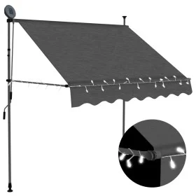 Manual retractable awning with anthracite gray LED 100 cm by vidaXL, Awnings - Ref: Foro24-145862, Price: 92,59 €, Discount: %