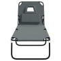 Tumbona plegable acero recubrimiento en polvo tela Oxford gris de vidaXL, Tumbonas - Ref: Foro24-360178, Precio: 73,62 €, Des...