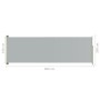 Toldo lateral retráctil de jardín gris 200x600 cm de vidaXL, Sombrillas - Ref: Foro24-317974, Precio: 110,32 €, Descuento: %