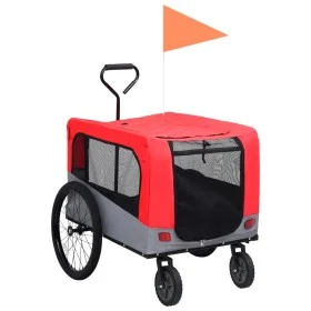 Remolque de bicicleta para mascotas cochecito 2 en 1 rojo gris de vidaXL, Cochecitos para mascotas - Ref: Foro24-92440, Preci...