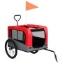 Remolque de bicicleta para mascotas cochecito 2 en 1 rojo gris de vidaXL, Cochecitos para mascotas - Ref: Foro24-92440, Preci...